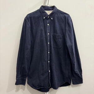 Muji Men's Navy Blue Button-Up Shirt